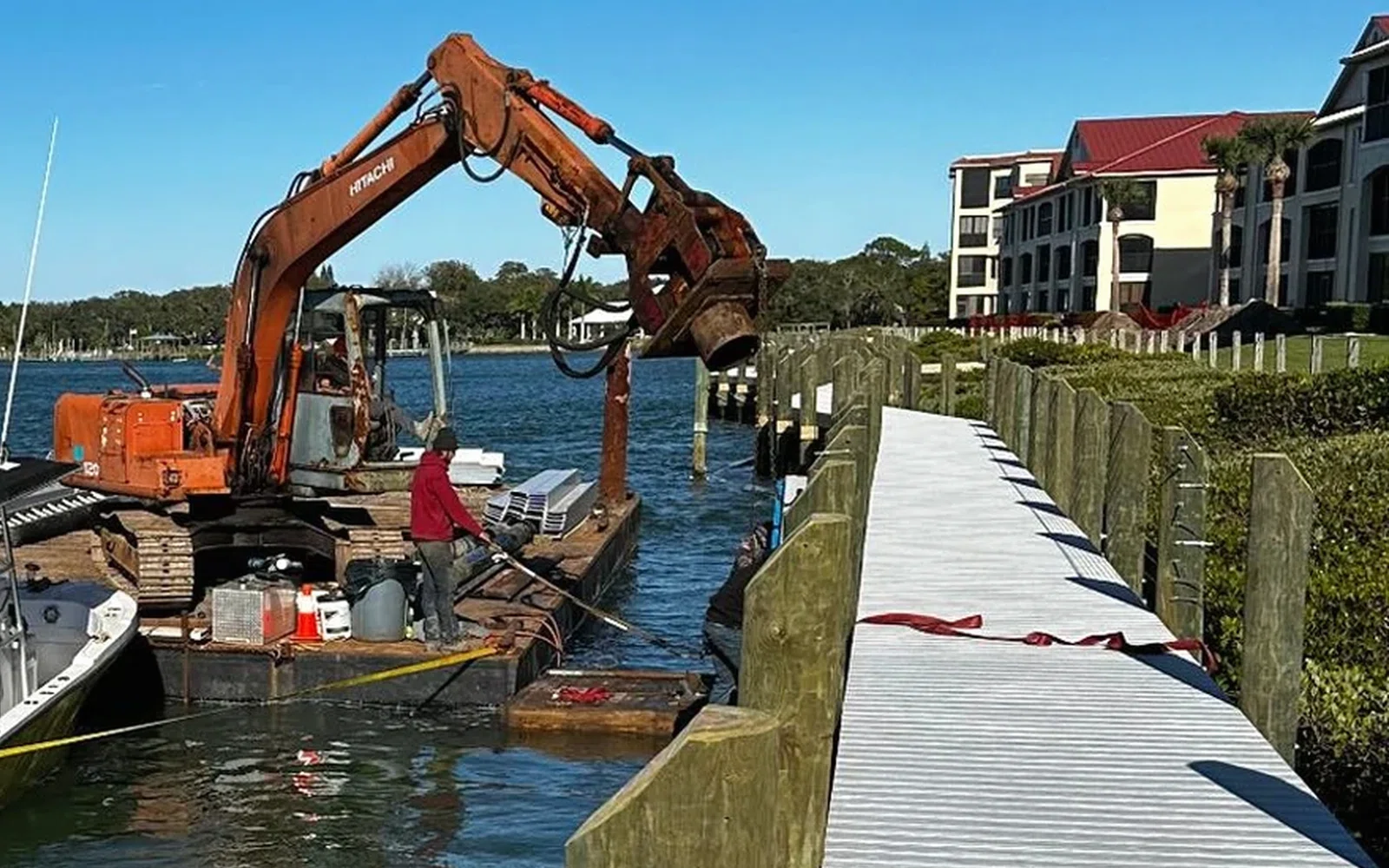 Boardwalks, walkways, and waterfront decking. by AVS Marine in Florida