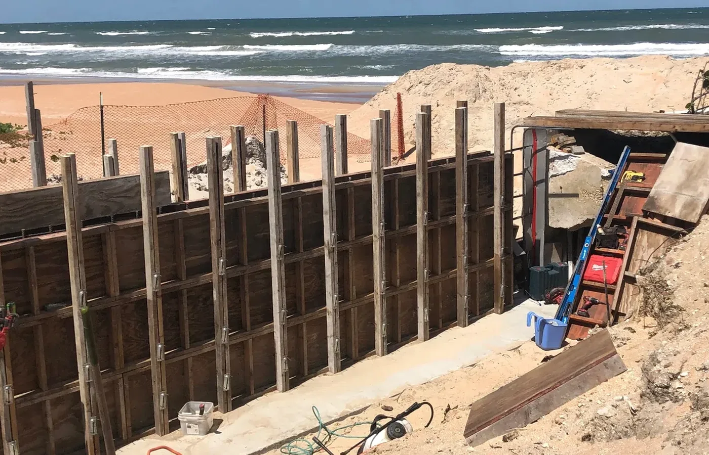 Concrete bulkhead and retaining wall construction along a Florida waterway by AVS Marine