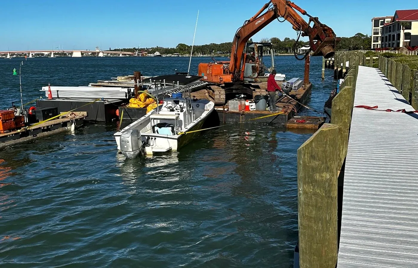Completed AVS Marine waterfront construction project related to Dock construction and waterfront access built to last.